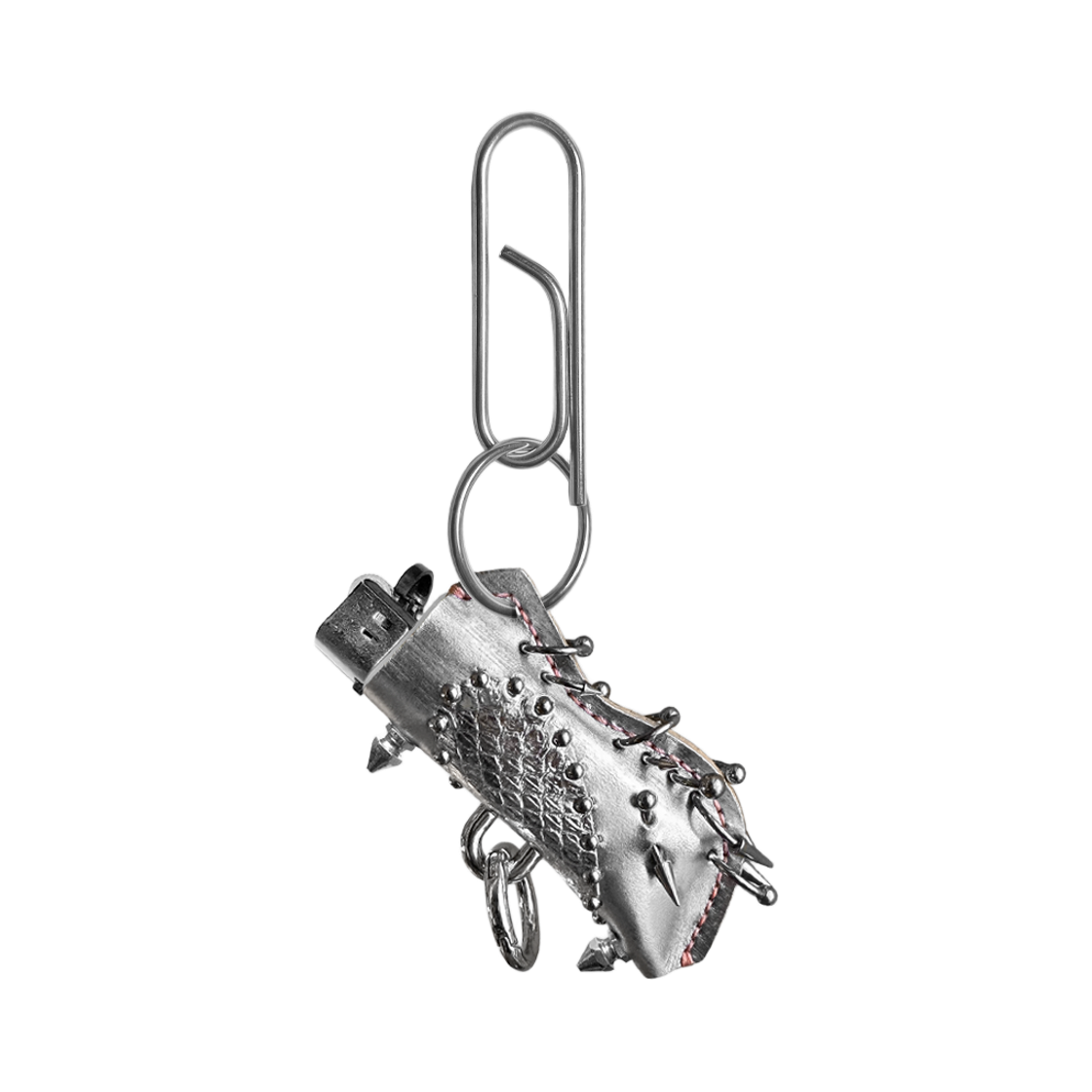 더트냅 러브 스파이크 레더 라이터 홀더 키링 실버(DIRT NAP Love Spike Leather Lighter Holder Keyring Silver)