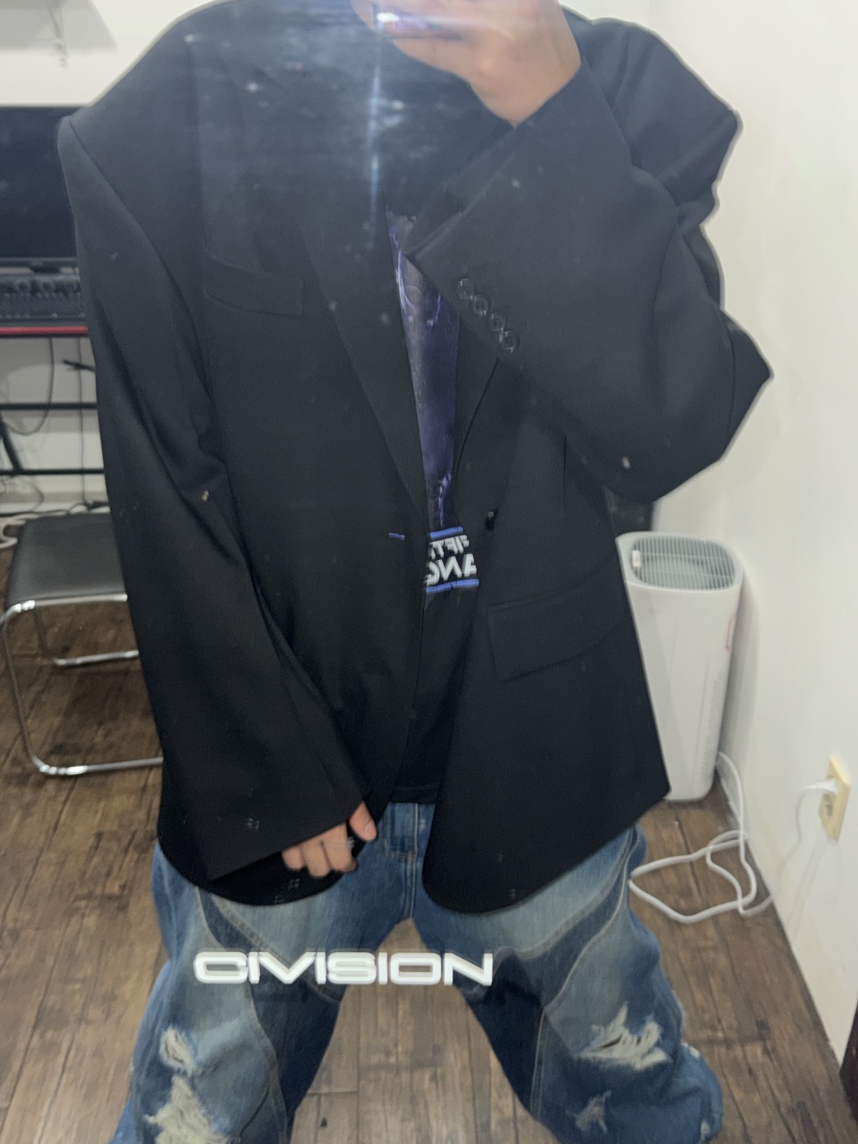 CSC Tranquility Long Sleeve T-Shirt, CSC Triangle Blazer 착용 스타일 - 2