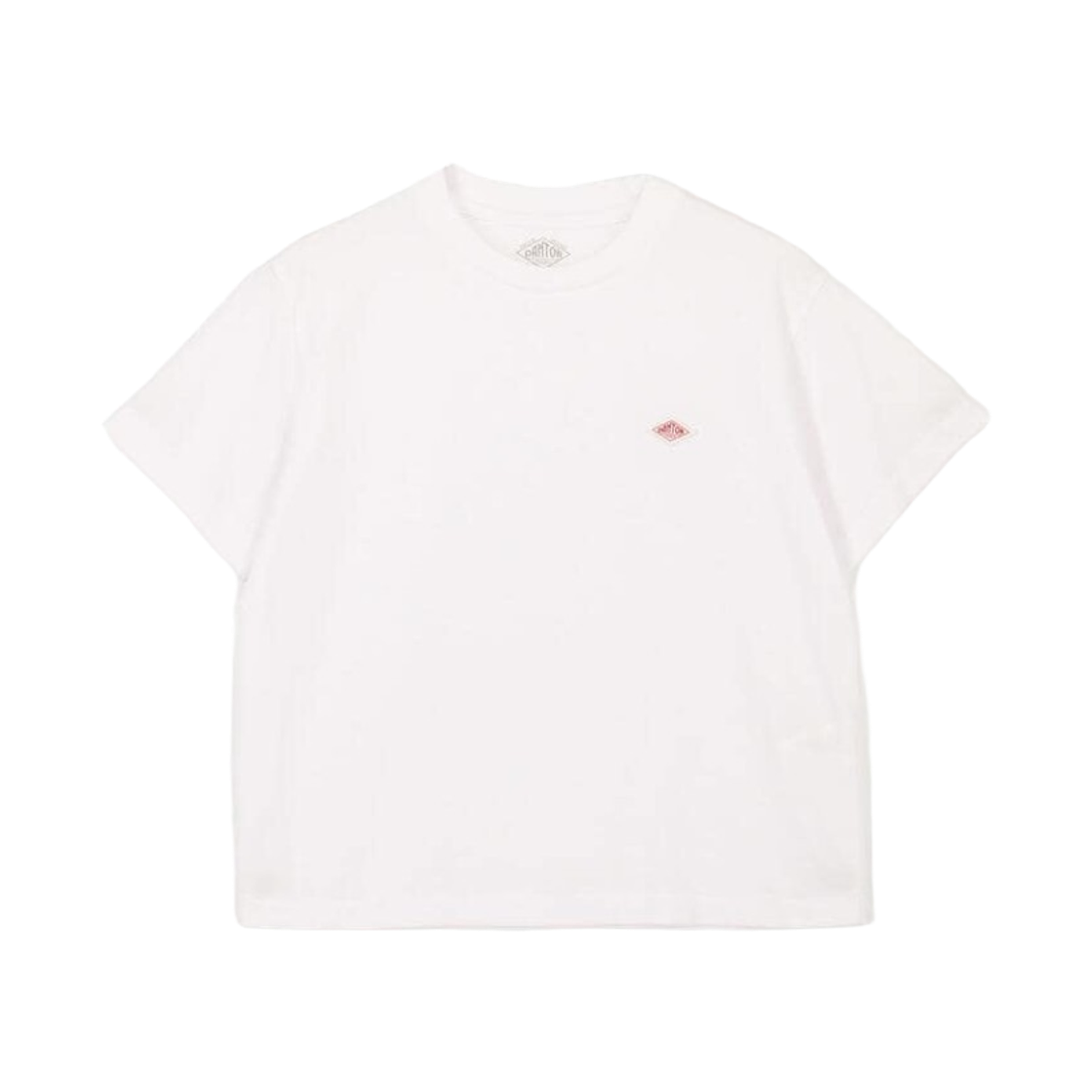 (W) 단톤 플레인 숏슬리브 세미 크롭 티셔츠 화이트((W) Danton Plain Short Sleeve Semi Crop T-Shirt White)