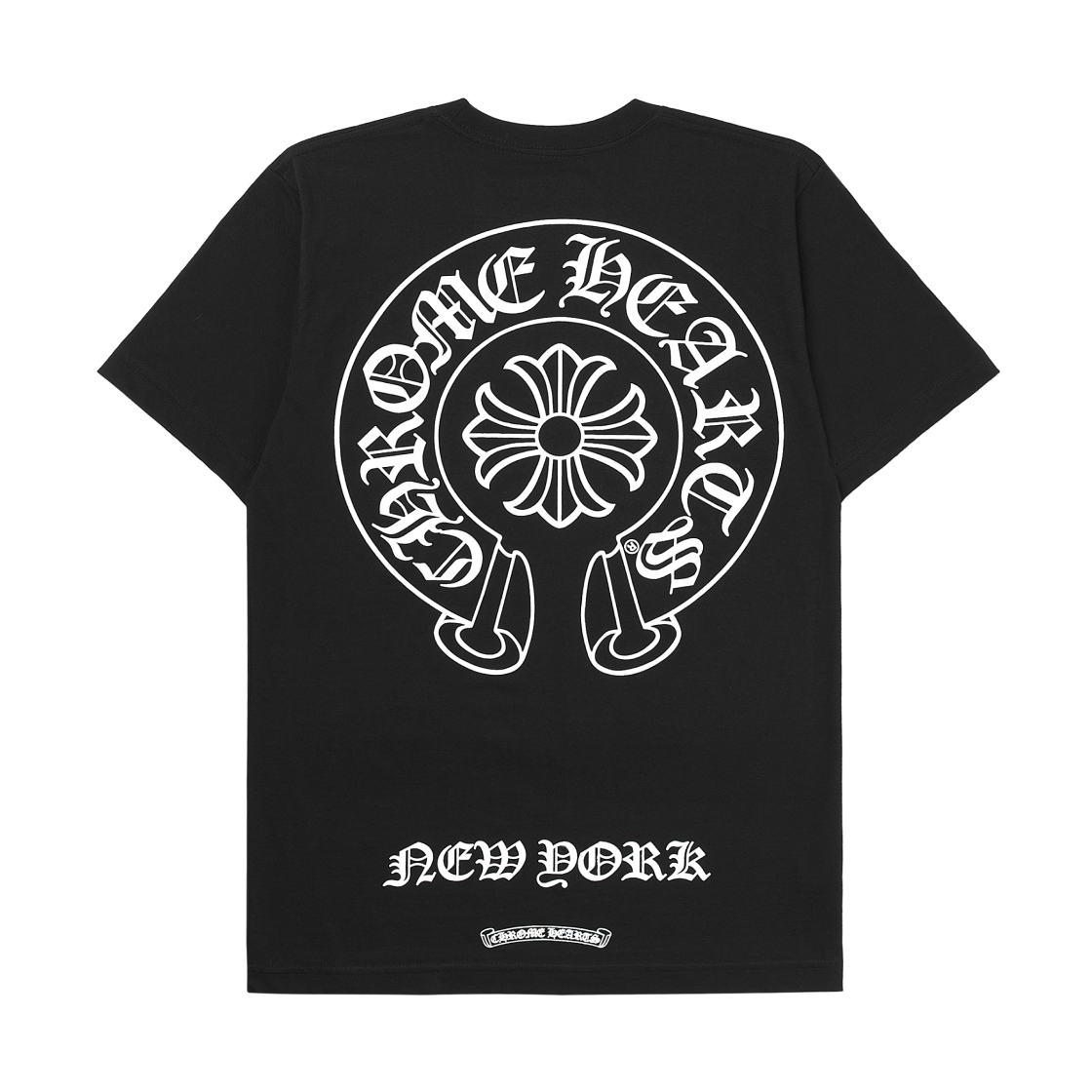 크롬하츠 홀스슈 로고 티셔츠 블랙 - 뉴욕 한정(Chrome Hearts Horseshoe Logo T-Shirt Black - New York Exclusive)