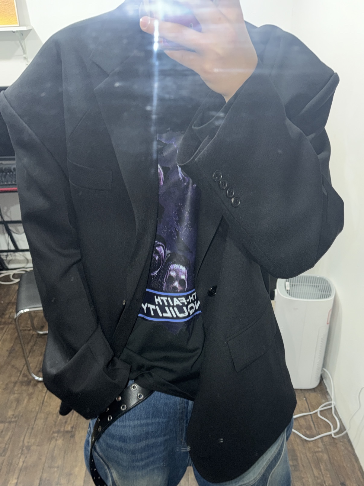 CSC Tranquility Long Sleeve T-Shirt, CSC Triangle Blazer 착용 스타일 - 1