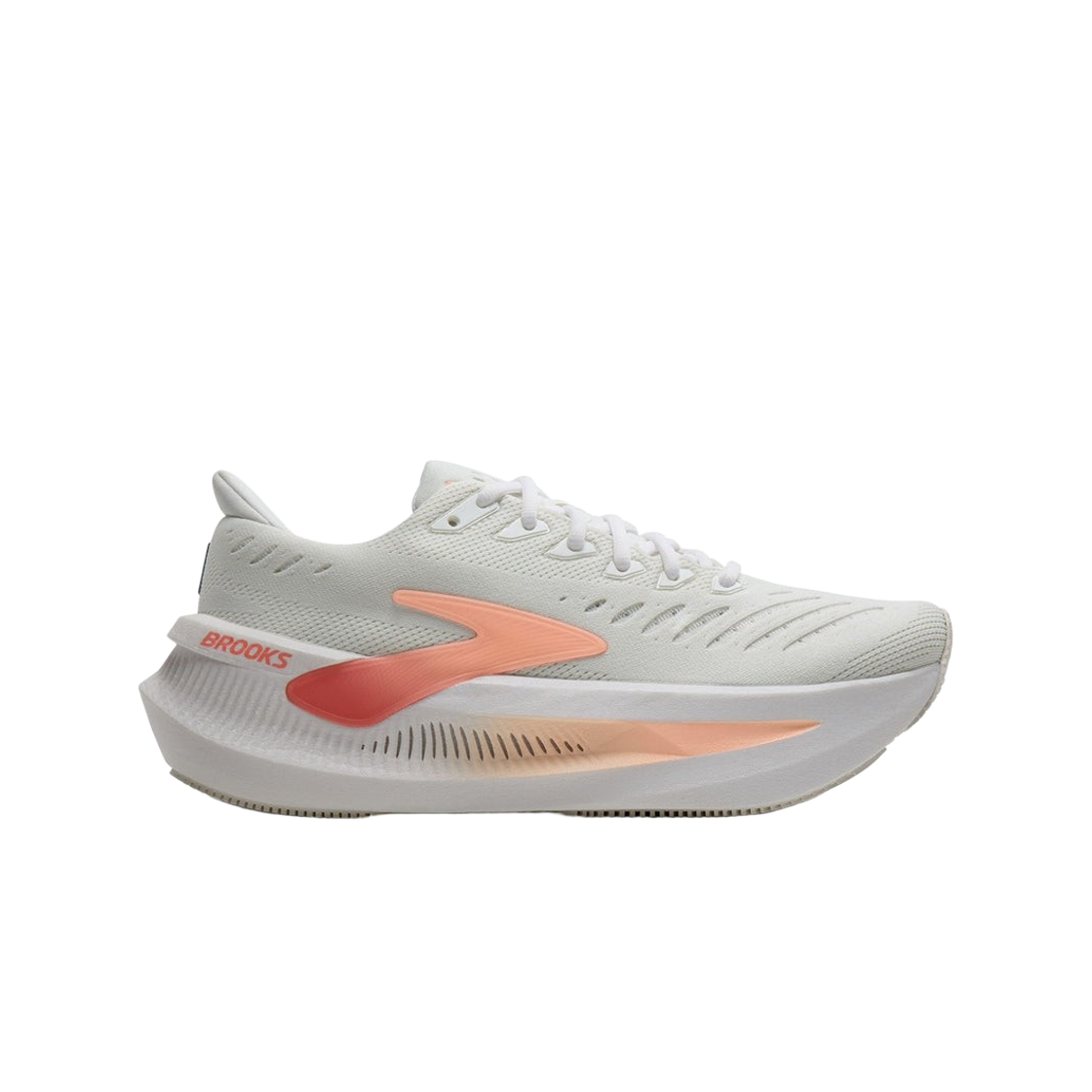 (W) 브룩스 러닝 글리세린 맥스 2 화이트 코랄 - B 미디움((W) Brooks Running Glycerin Max 2 White Coral - B Medium)