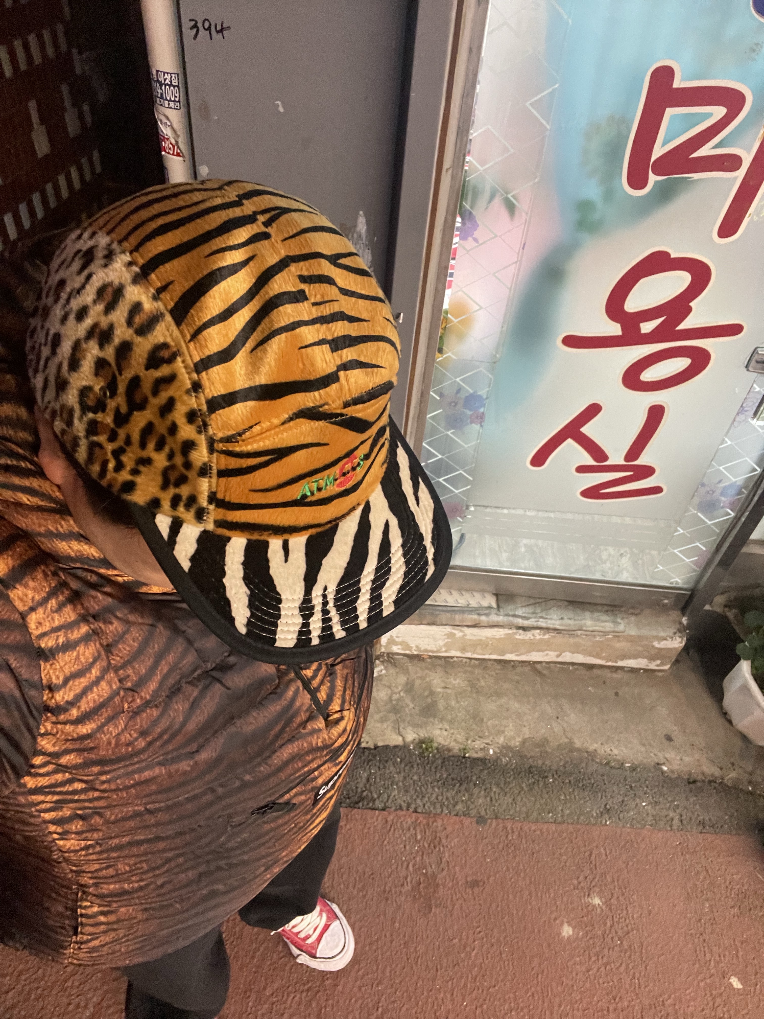 Supreme Micro Down Half Zip Hooded Pullover Tiger - 25FW 착용 스타일