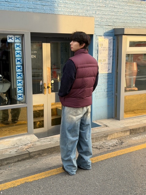 noun Wide Curved Denim Pants Painting Blue, Nike Air Force 1 '07 Low Triple Black 착용 스타일 - 4