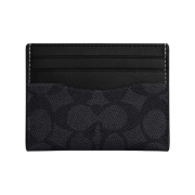 Coach Slim ID Card Case in Signature Canvas Charcoal Black