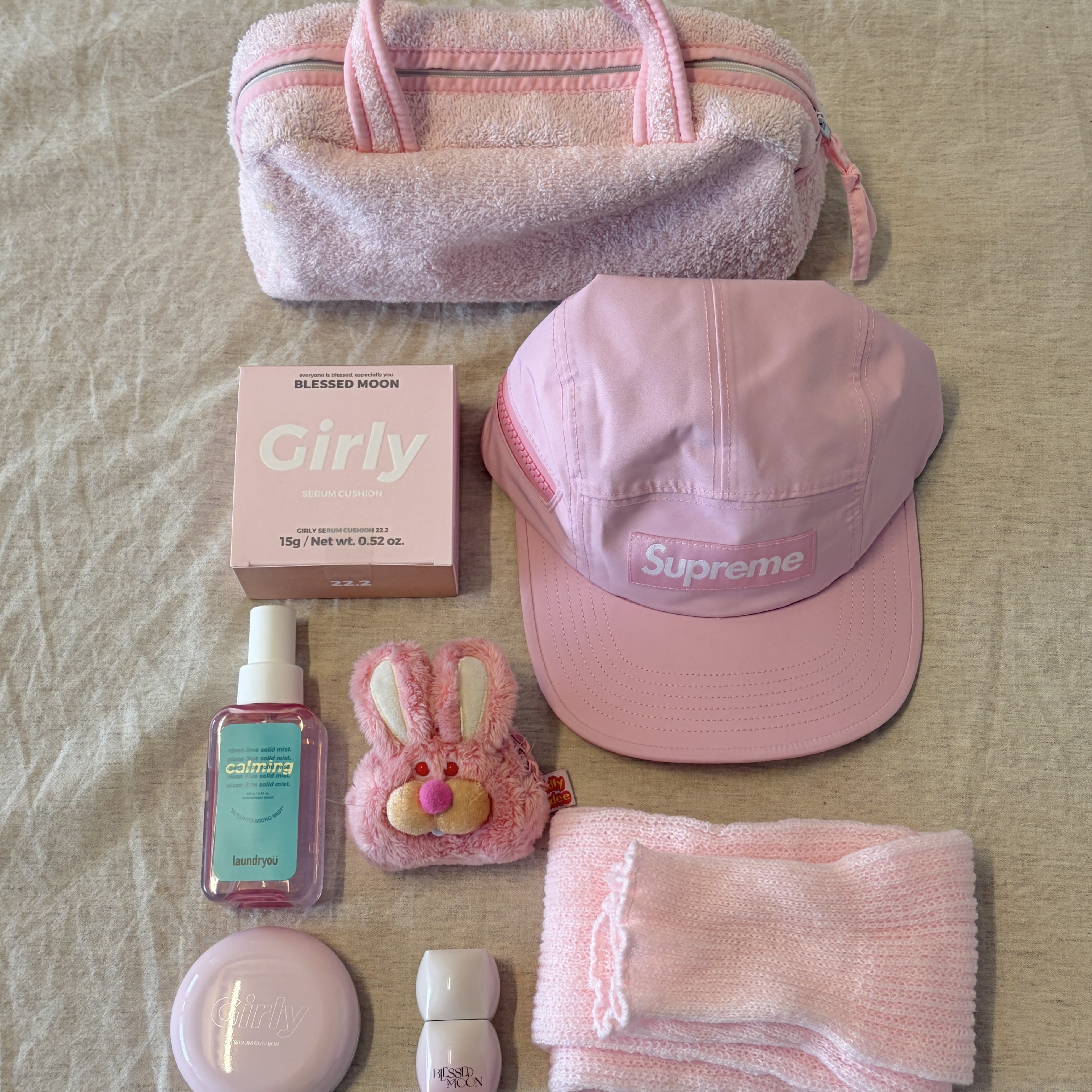 Supreme Gore-Tex Zip Pocket Camp Cap Pink - 25FW 착용 스타일 - 1
