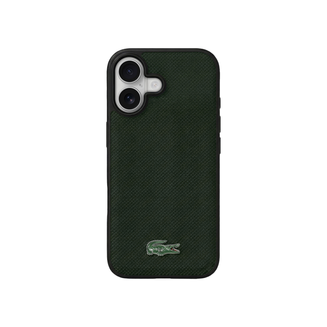 LCHMP17SPLAE LACOSTE HARD ICONIC PETIT PIQUE PU LACQUER LOGO MAGSAFE CASE  iPhone 17 GREEN