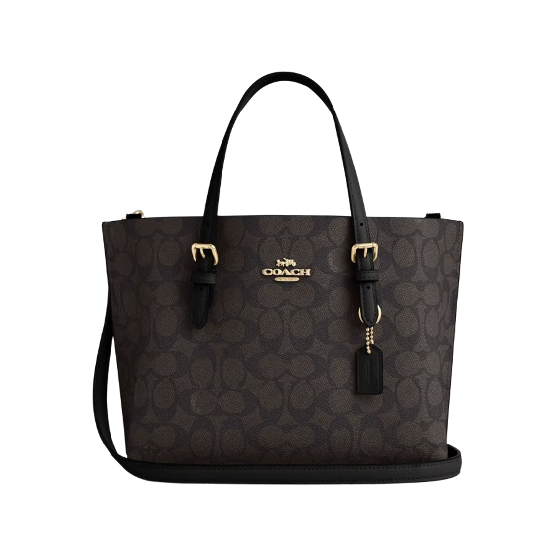 코치 시그니처 캔버스 몰리 토트백 25 골드 월넛(Coach Mollie Tote Bag 25 in Signature Canvas Gold Walnut)
