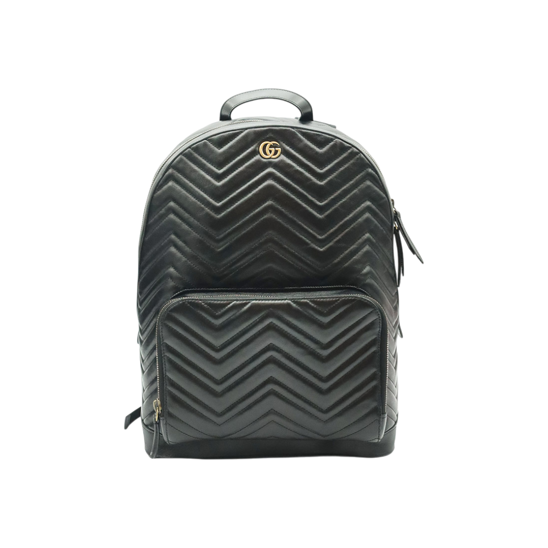 구찌 523405 블랙 마틀라세 쉐브론 금장 마몬트 백팩(Gucci Black Matelasse Chevron Gold Hardware Marmont Backpack)