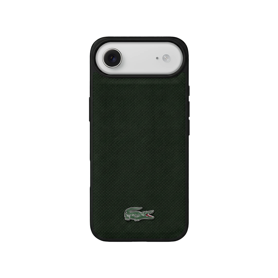 LCHMP17MPLAE LACOSTE HARD ICONIC PETIT PIQUE PU LACQUER LOGO MAGSAFE CASE iPhone 17 Air GREEN