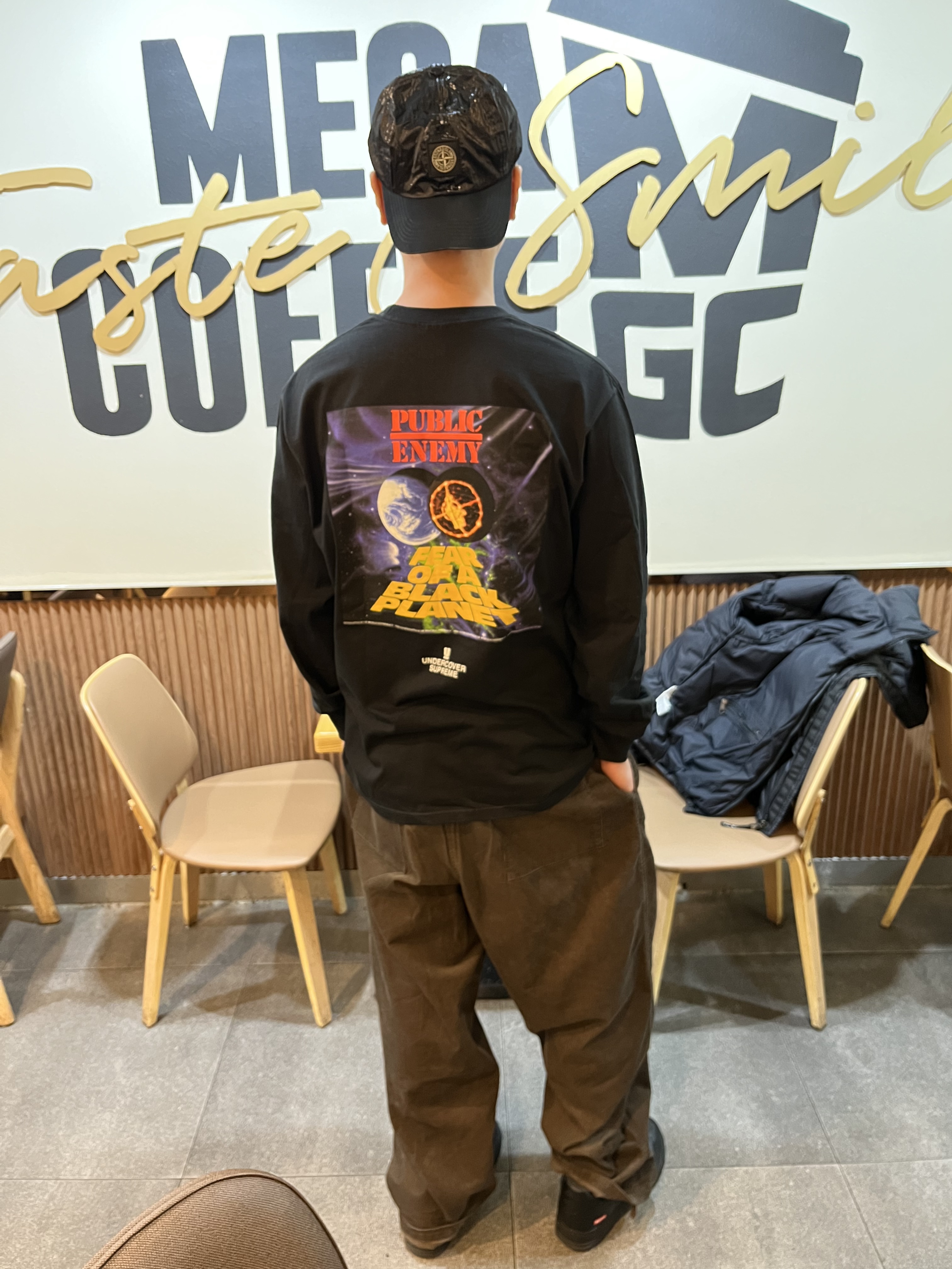 Supreme x Stone Island New Silk Light 6-Panel Black - 19SS 착용 스타일 - 1