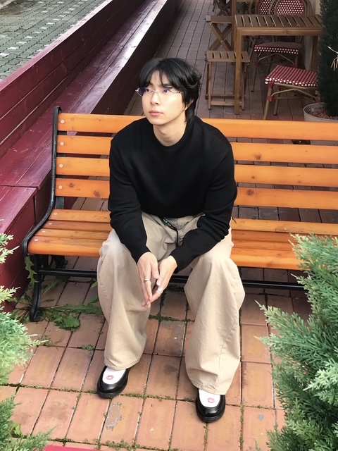 noun Wide Curved Denim Pants Sand Beige, PENNY PLATE Men Loafer Kiee Low 착용 스타일 - 4