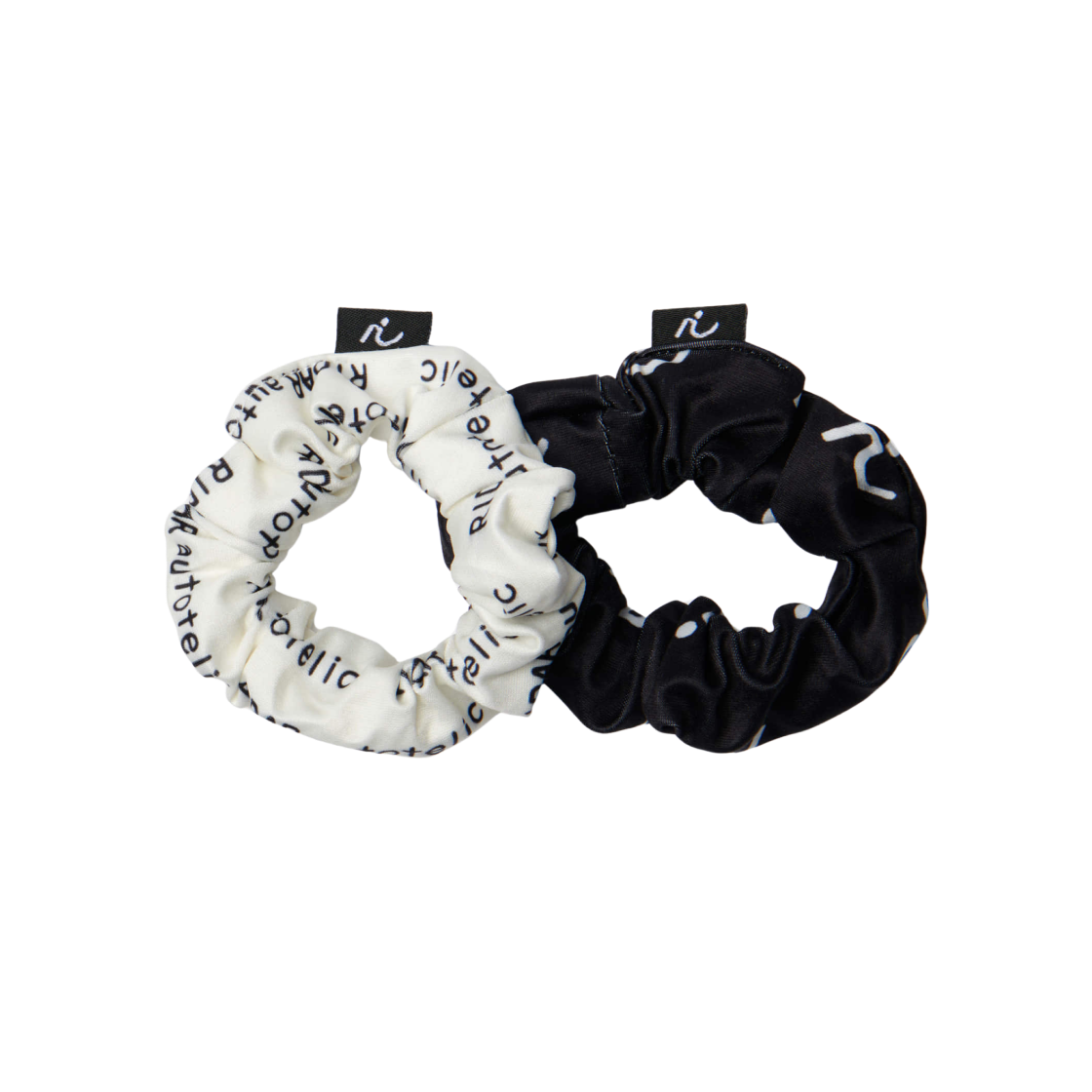 (W) 라이다 스크런치 헤어타이 블랙 화이트 (2개 세트)((W) Ridar Scrunchie Hairties Black White (Set of 2))