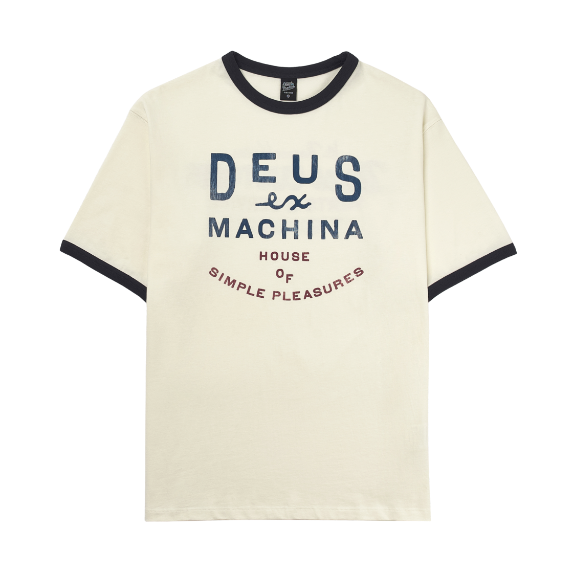 데우스 엑스 마키나 하우스 오브 심플 플레져스 링거 티셔츠 아이보리(Deus Ex Machina House of Simple Pleasures Ringer T-Shirt Ivory)