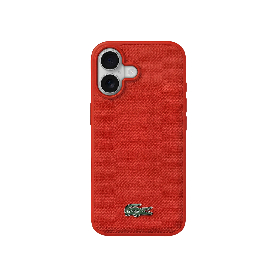 LCHMP17SPLAR LACOSTE HARD ICONIC PETIT PIQUE PU LACQUER LOGO MAGSAFE CASE iPhone 17 RED