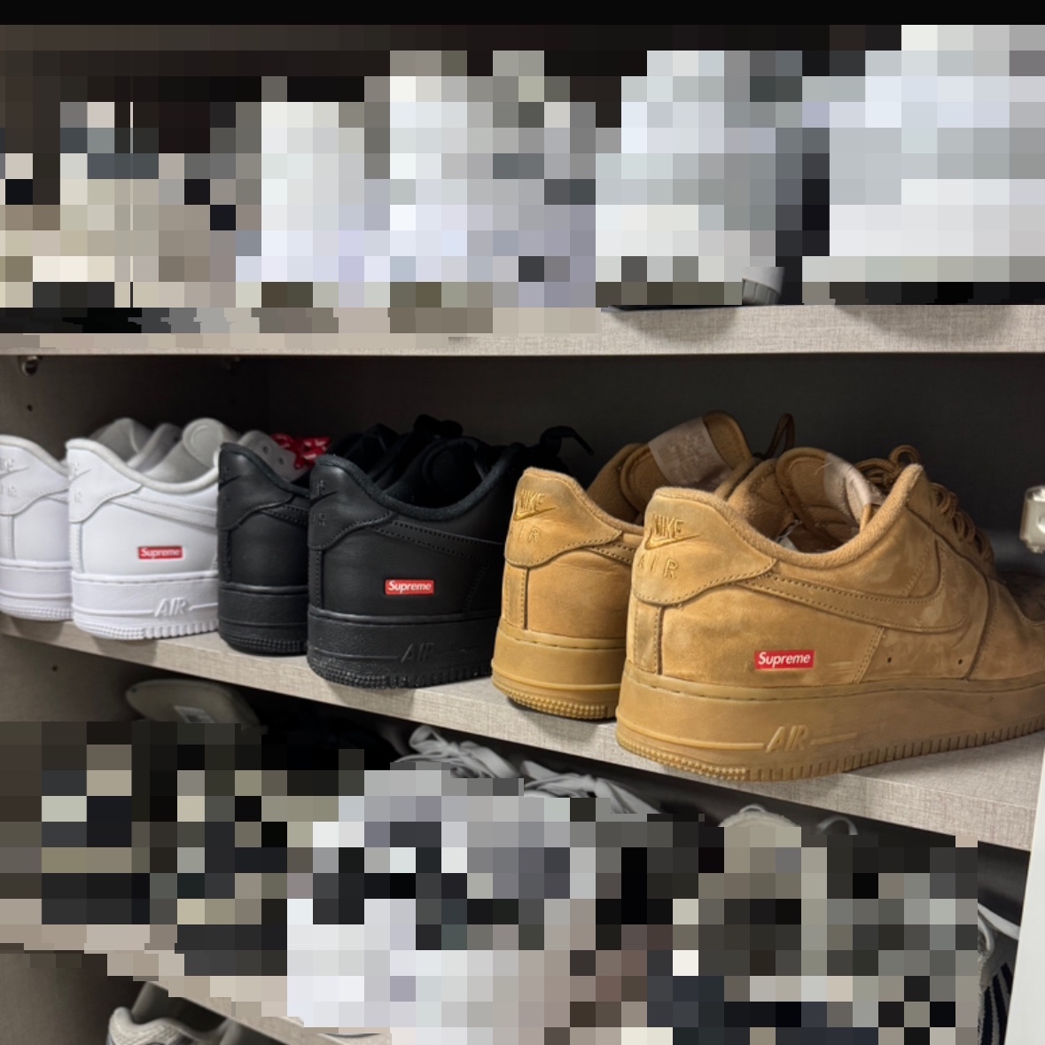 Nike x Supreme Air Force 1 Low Black, Nike x Supreme Air Force 1 Low Flax 착용 스타일
