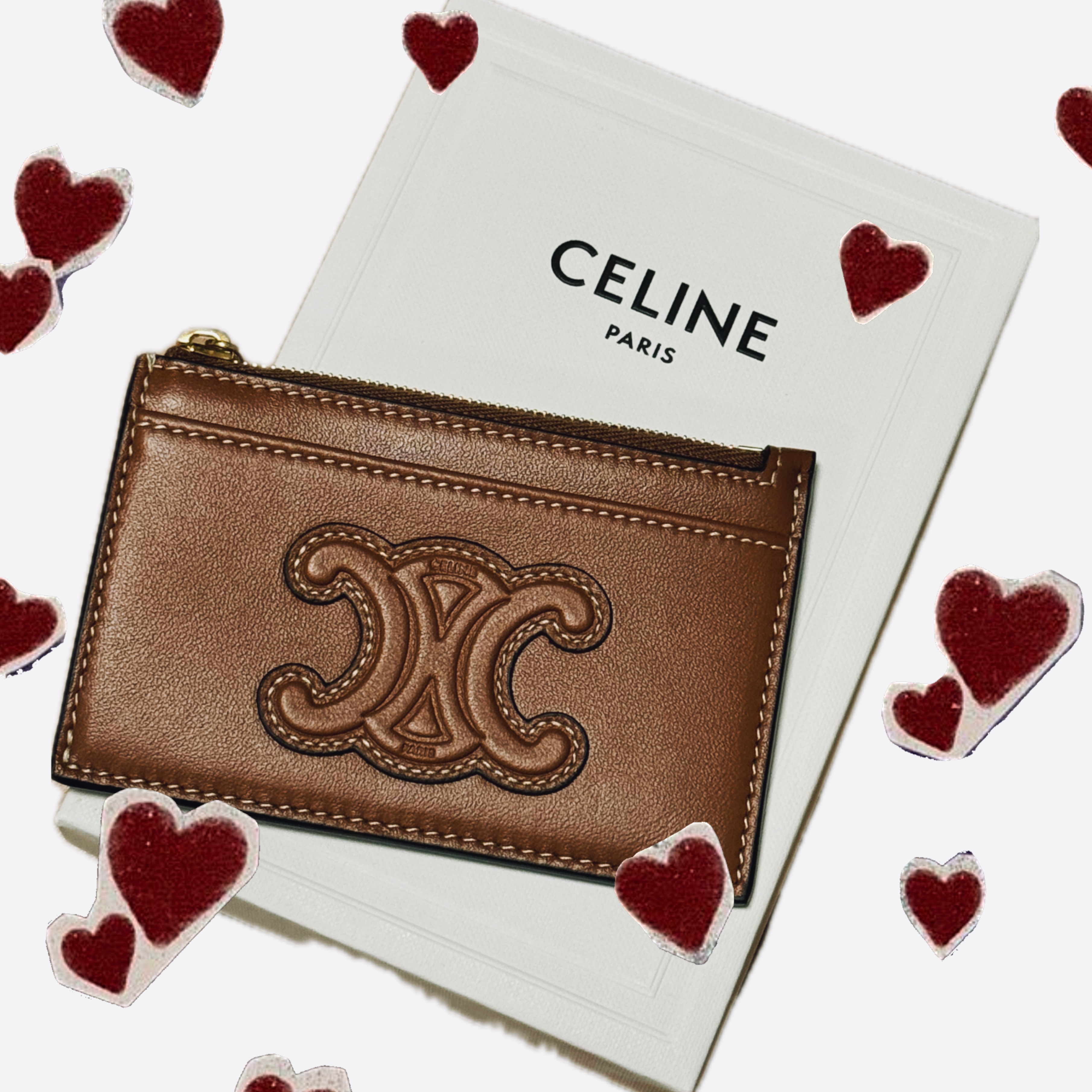 Celine Zipped Card Holder in Smooth Lambskin Tan 착용 스타일