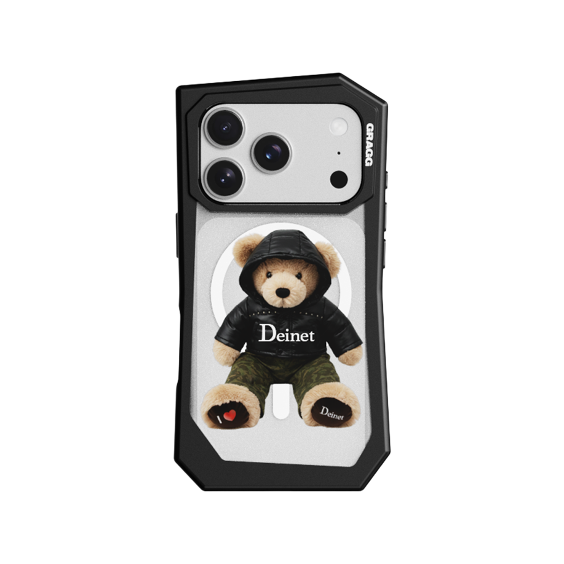 [KREAM 단독] 그래그 x 다이닛 맥세이프 랜딩 코너 케이스 블랙 - 테디 베어([KREAM 단독] Gragg X Deinet Magsafe Landing Corner Case Black - Teddy Bear In)