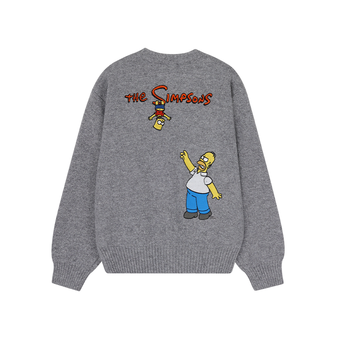 SH6KT684MG SONGZIO HOMME Homer And Bart Round Neck Cardigan Melange Grey