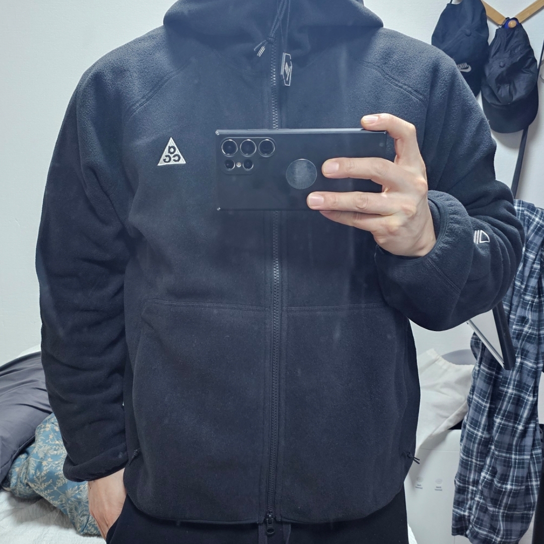 Nike ACG Wolf Tree Full Zip Hoodie Black Anthracite - Asia 착용 스타일