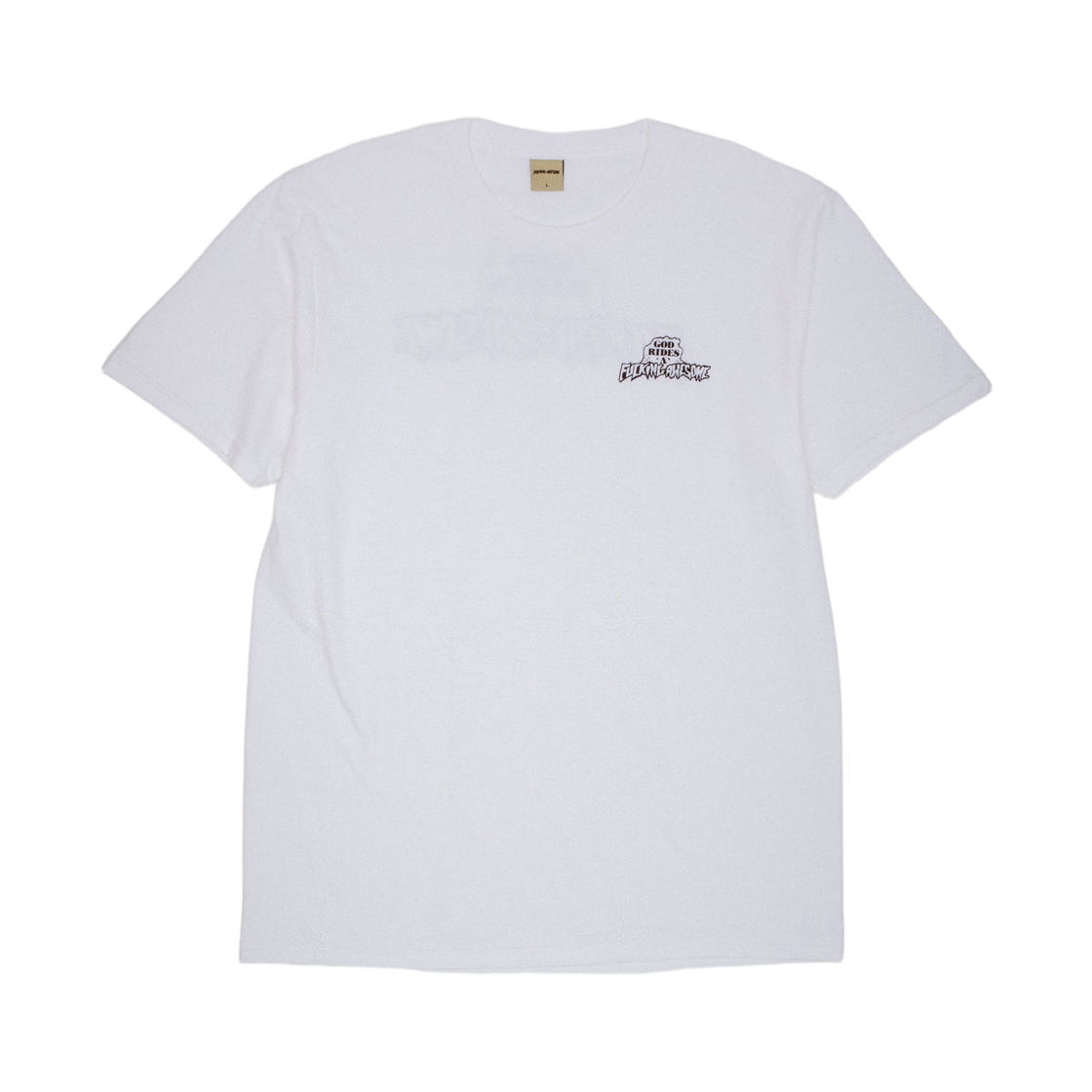 퍼킹 어썸 갓 라이드 FA 숏슬리브 티셔츠 화이트(Fucking Awesome God Rides FA Short Sleeve T-Shirt White)