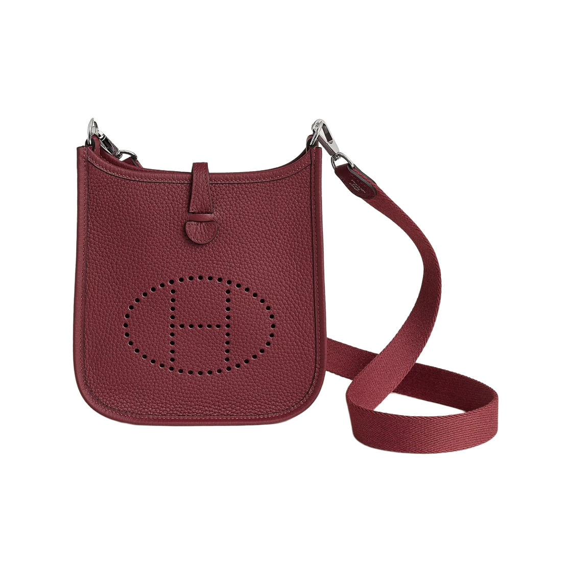 H085945CKAL Hermes Evelyne 16 Amazone Bag Clemence & Palladium Rouge H