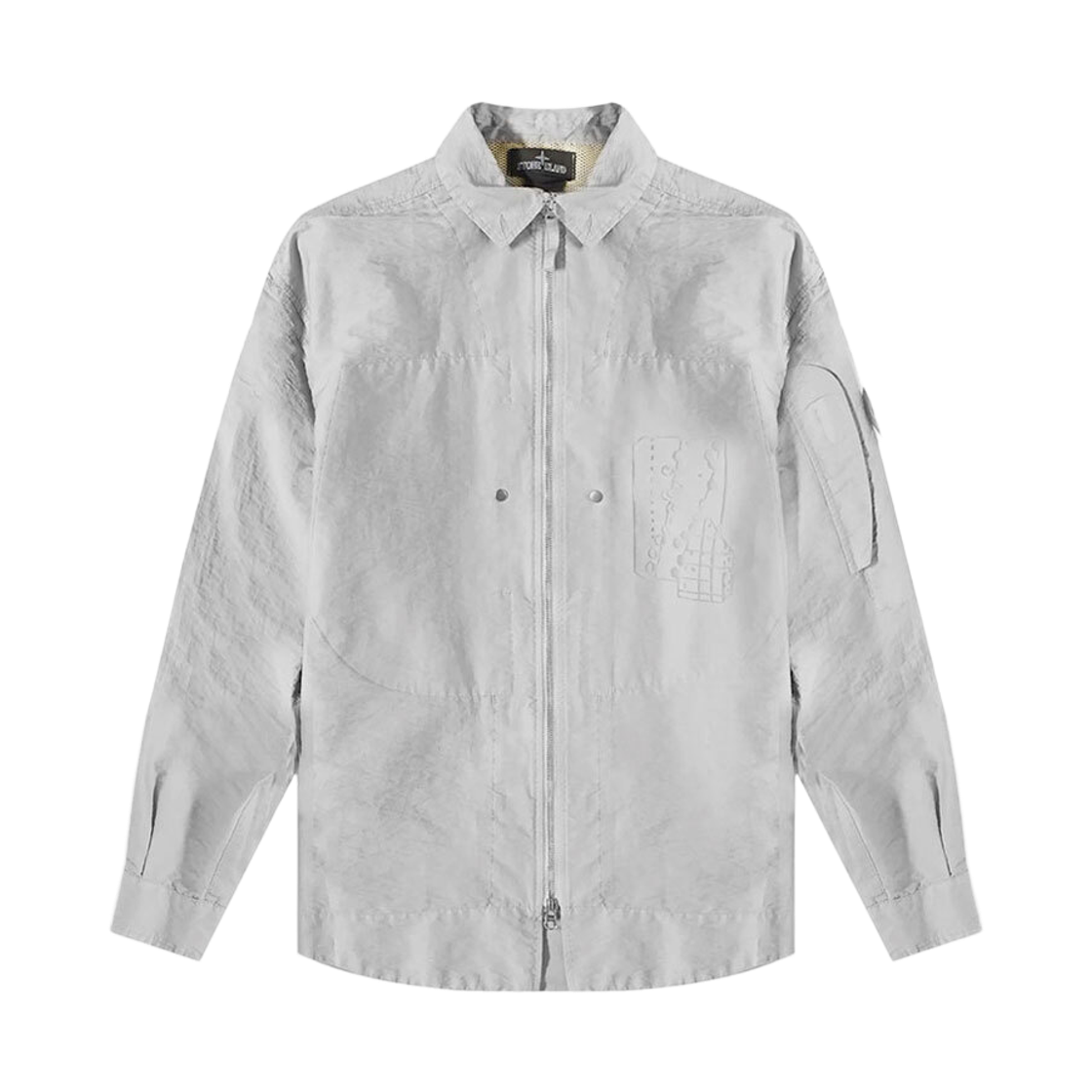 스톤 아일랜드 10522 쉐도우 프로젝트 히든 배지 그래픽 오버셔츠 그레이 - 23SS(Stone Island 10522 Shadow Project Hidden Badge Graphic Overshirt Grey - 23SS)