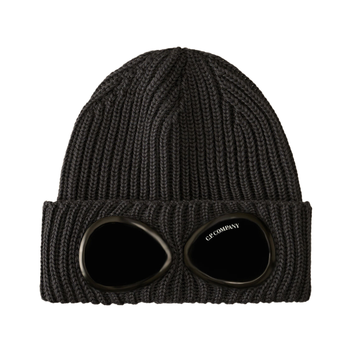C.P. 컴퍼니 엑스트라파인 메리노 울 고글 비니 에보니 그레이 - 25FW(C.P. Company Extrafine Merino Wool Goggle Beanie Ebony Grey - 25FW)