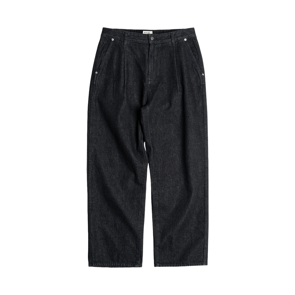 - Rough Side Drape Denim Pants Black