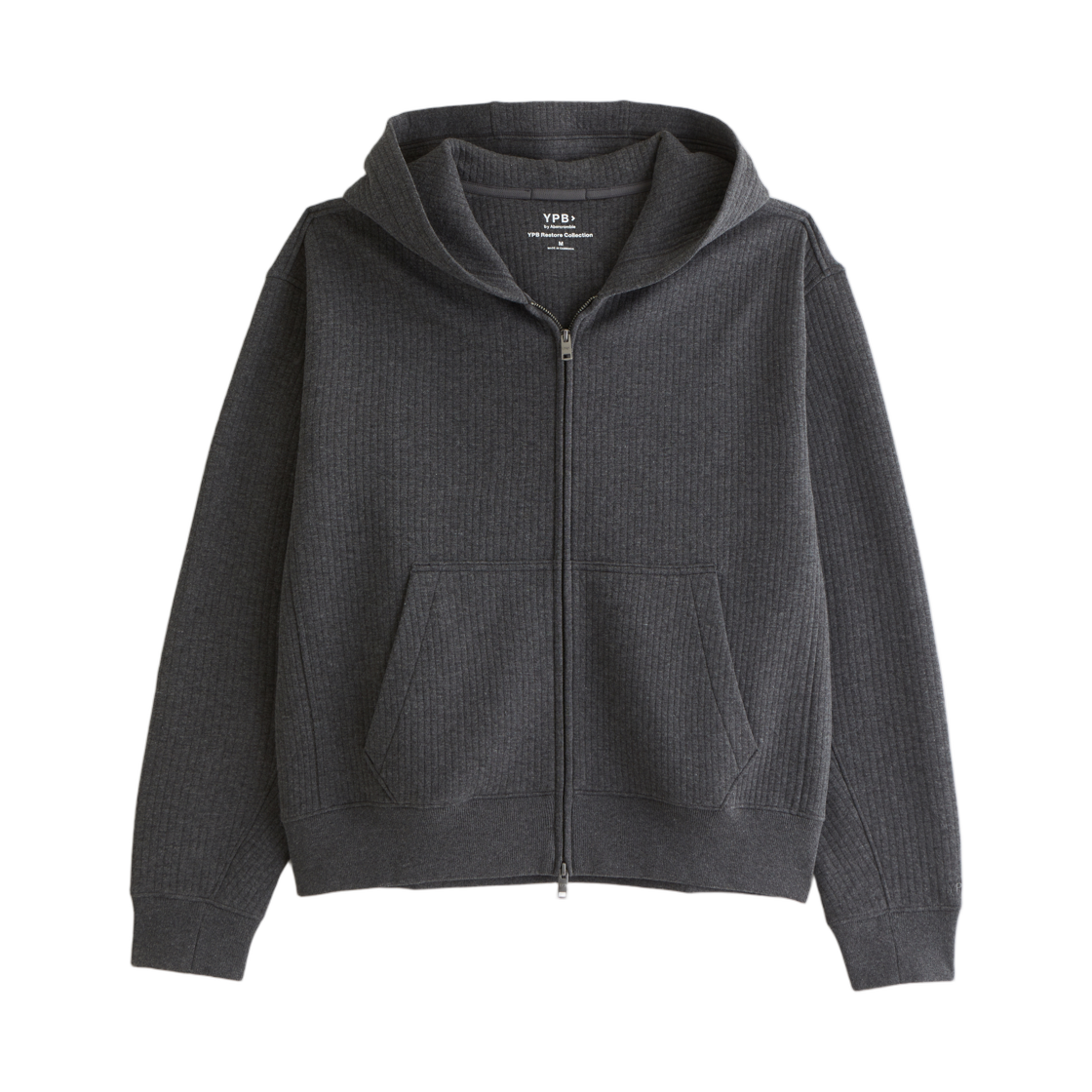 아베크롬비 앤 피치 YPB 리스토어 립드 풀 집 다크 그레이(Abercrombie & Fitch YPB Restore Ribbed Full Zip Dark Gray) - 1
