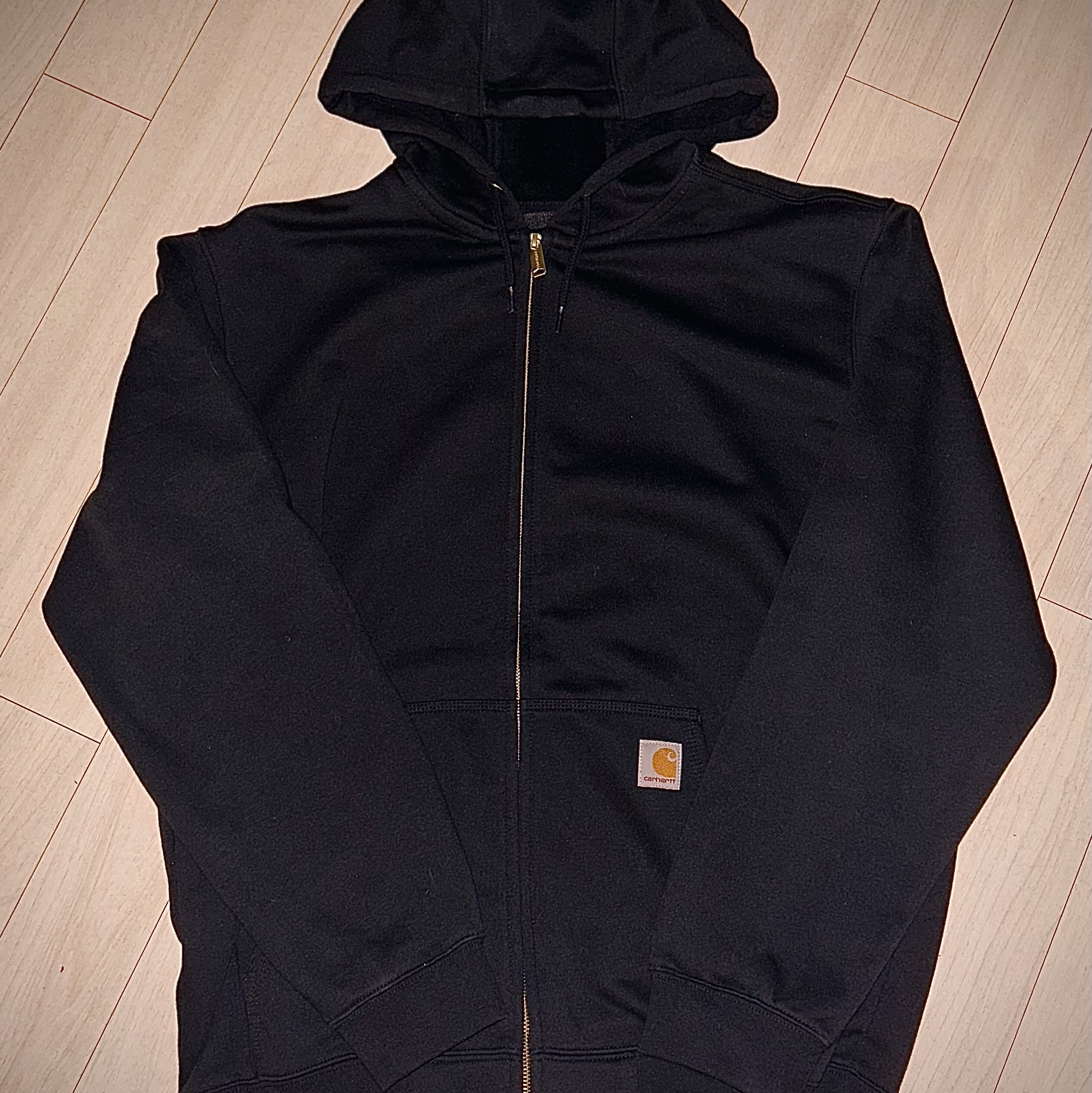 Carhartt Loose Fit Midweight Regular Full Zip Sweatshirt Black 착용 스타일