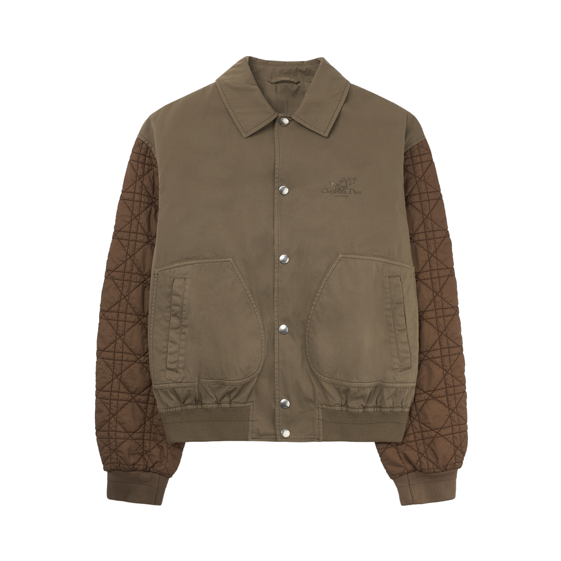 593C406A3046-C787 Dior Couture Lily of the Valley Blouson Jacket Brown Cotton Twill