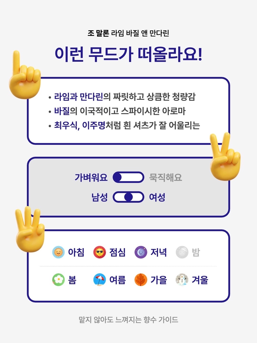 Jo Malone Lime Basil & Mandarin Cologne 100ml, Jo Malone Lime Basil & Mandarin Cologne 30ml 착용 스타일 - 2