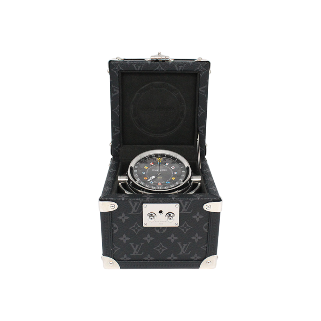 루이비통 모노그램 트렁크 테이블 클락 80mm Q1Q030(Louis Vuitton Monogram Trunk Table Clock 80mm Q1Q030)