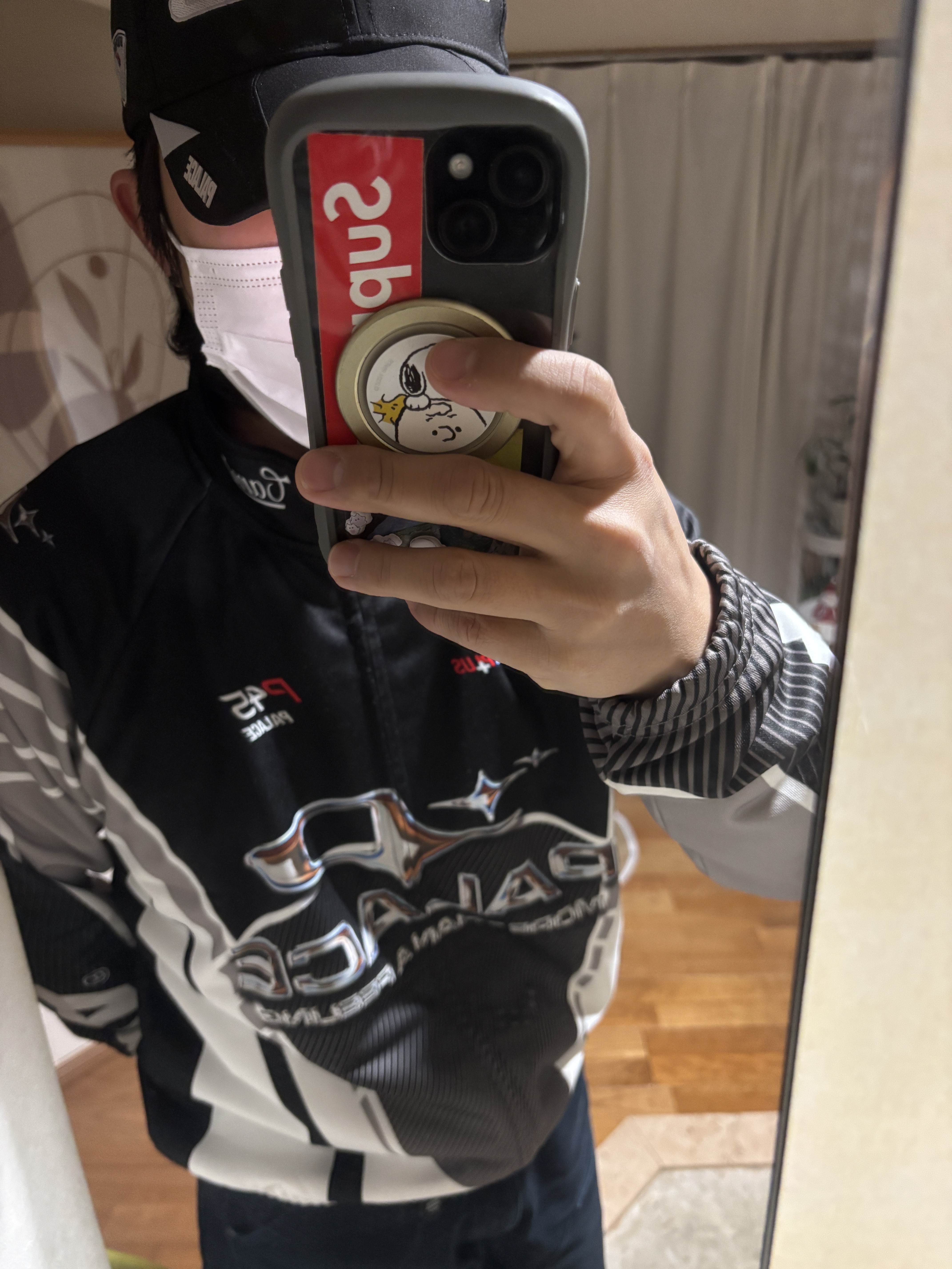 Palace More Than a Cycling Zip Jacket Black Silver - 25FW, Palace Pallas 6-Panel Black - 23FW 착용 스타일