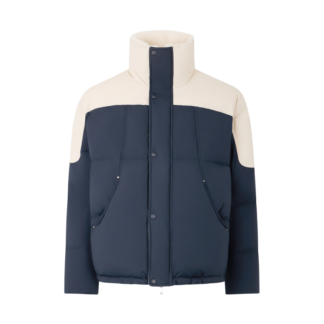 M35MJ1071850 Moose Knuckles Everest Puffer Jacket Navy Alabaster