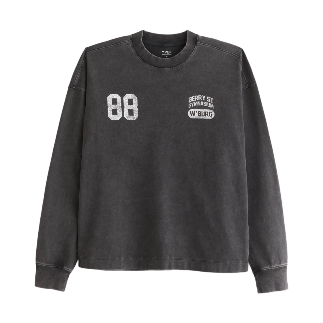 118-293-00259-945 Abercrombie & Fitch YPB Cotton Blend Pump Cover Long Sleeve T-Shirt Black Wash