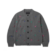 YESEYESEE Multi Embroidery Knit Cardigan Grey