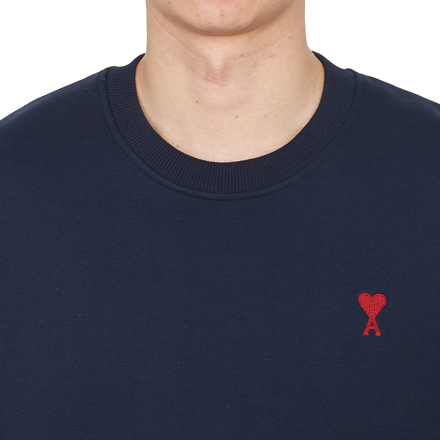 [15% 쿠폰] 아미 스몰 하트 로고 코튼 스웨트셔츠 네이비([15% 쿠폰] AMI de Coeur Cotton Sweatshirt Navy) - 6