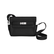 Hermes Kelly Messenger PM Bag Togo Calfskin & Palladium Noir