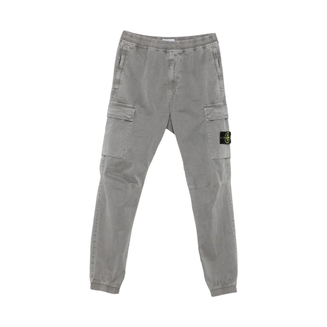 K2S1531000-33S00L1-V016B Stone Island 3100033 Stretch Organic Broken Twill Cotton Old Effect Regular Tapered Fit Cargo Trousers with Elasticated Waistband Cement - 25FW