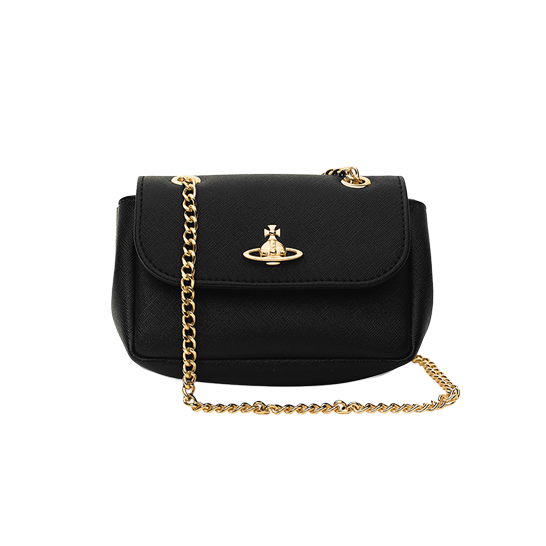 5C01000BW S0021 N402 [25% 쿠폰] Vivienne Westwood Orb Logo Saffiano Small Crossbody Bag Black