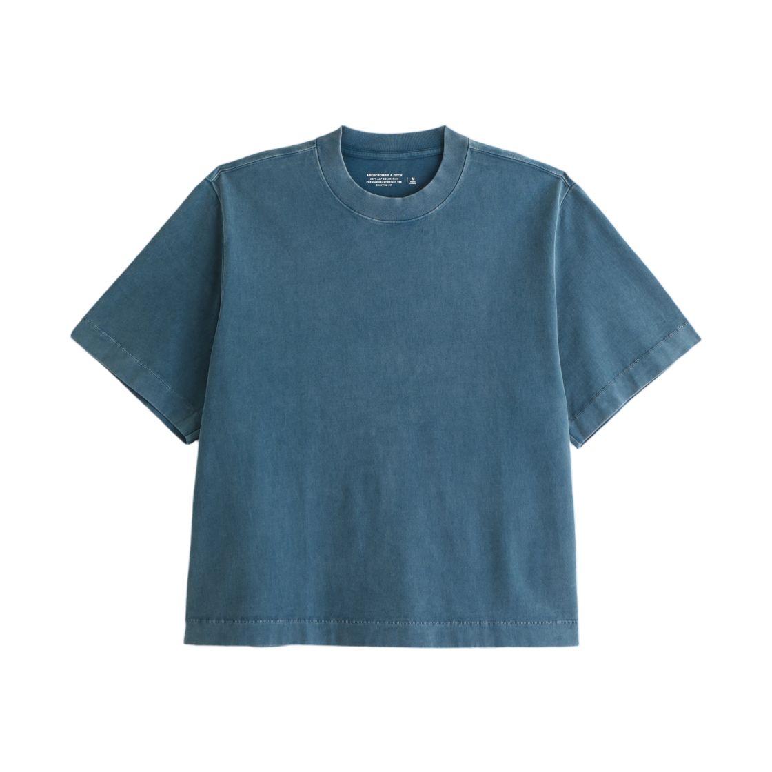 124-609-00681-228 Abercrombie & Fitch Premium Heavyweight Cropped T-Shirt Dark Cyan