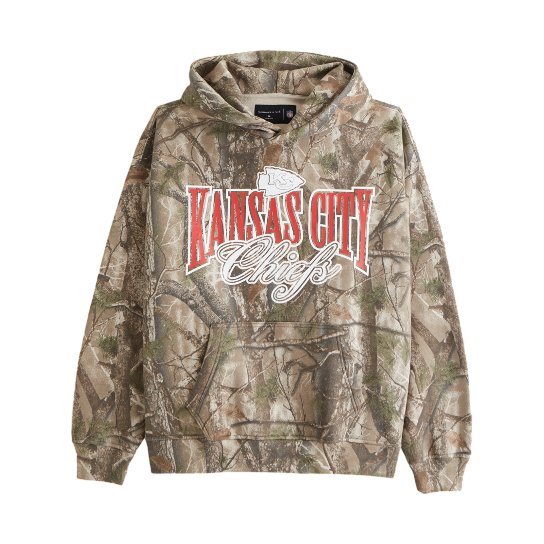 아베크롬비 앤 피치 캔자스 시티 치프 그래픽 팝오버 후드 카모 치프(Abercrombie & Fitch Kansas City Chiefs Graphic Popover Hoodie Camo Chiefs)