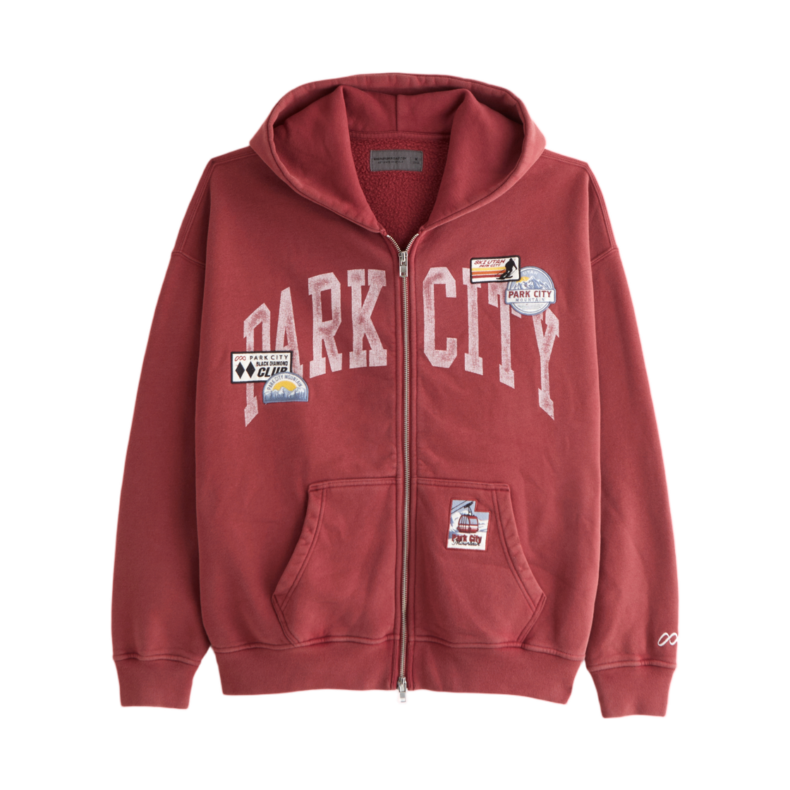 아베크롬비 앤 피치 파크 시티 풀 집 후드 레드 워시(Abercrombie & Fitch Park City Full Zip Hoodie Red Wash)
