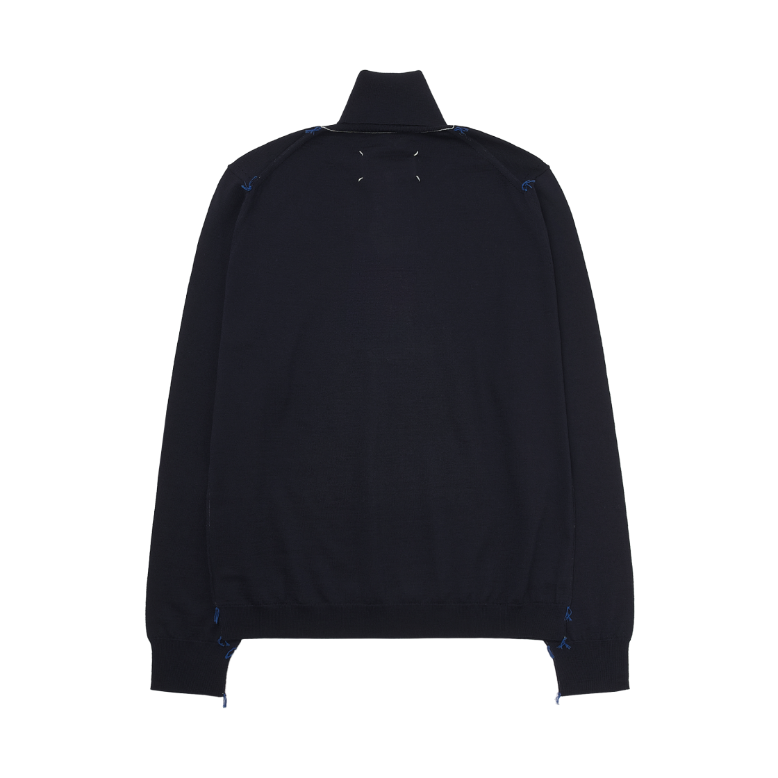(W) 메종 마르지엘라 워크 인 프로그레스 하이넥 스웨터 네이비((W) Maison Margiela Work In Progress High-Neck Sweater Navy) - 2