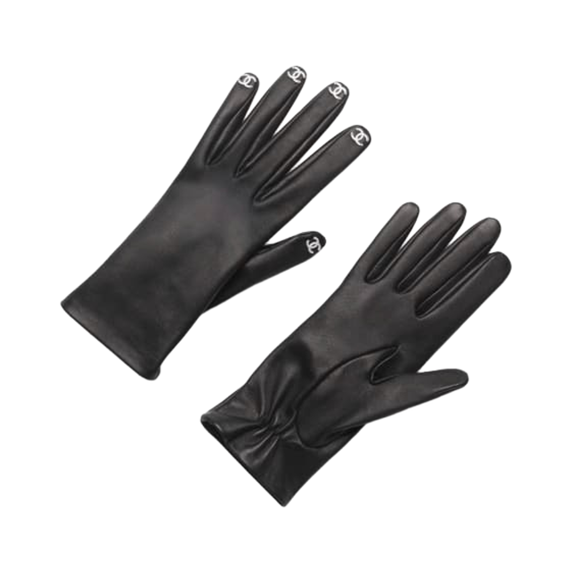AAB449-B22175-U4450 Chanel Gloves Lambskin & Black White