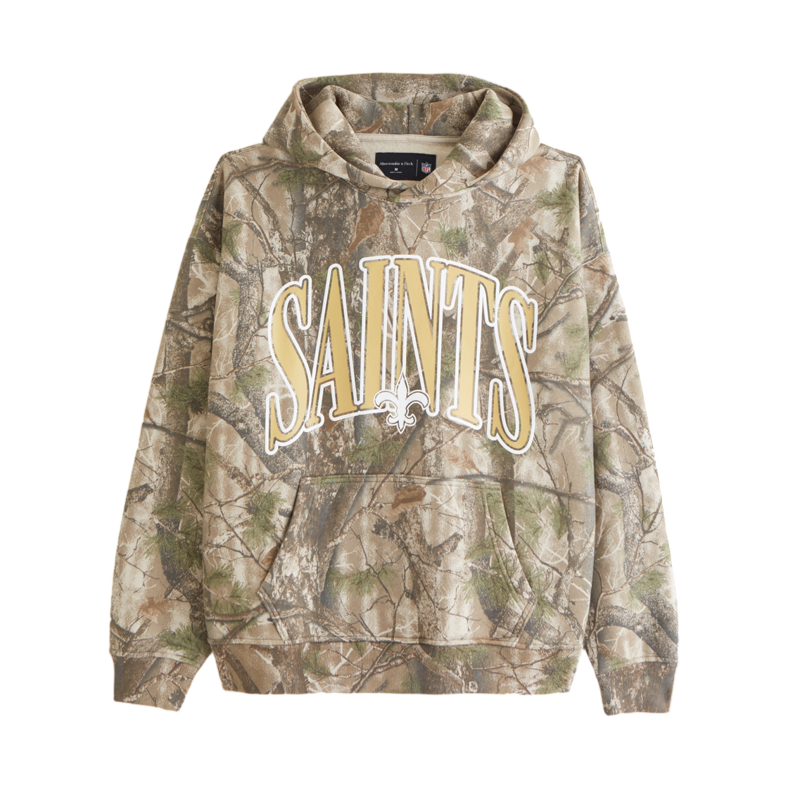 아베크롬비 앤 피치 뉴 펠리컨스 세인츠 그래픽 팝오버 후드 카모 세인츠(Abercrombie & Fitch New Orleans Saints Graphic Popover Hoodie Camo Saints)