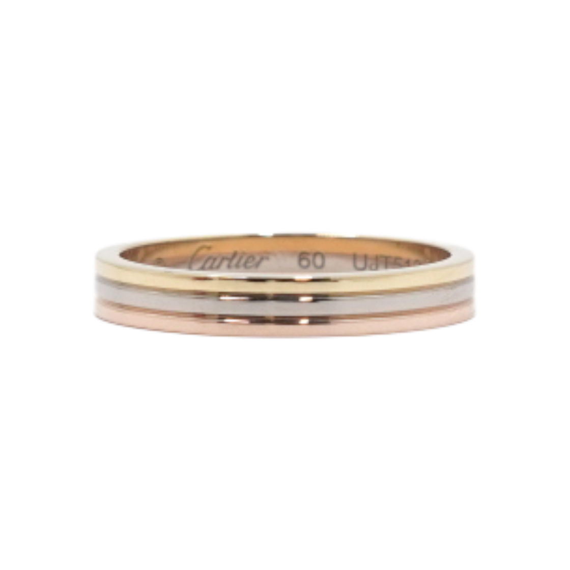 까르띠에 B40522 18K삼색골드 3.5mm 방돔루이 까르띠에 트리니티 웨딩밴드링 반지-19호,20호aa58516(Cartier B40522 18K Tri-Color Gold 3.5mm Vendôme Louis Cartier Trinity Wedding Band Ring - Size 19, 20)