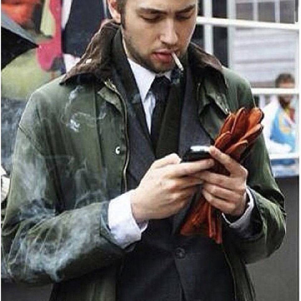 Barbour Border Wax Jacket Archive Olive 착용 스타일